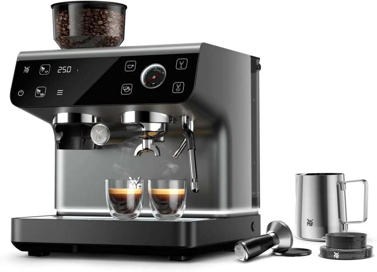 Espressomaschine, 15 bar Druck, WMF Espresso Pro Siebträgermaschine, Steingrau, integrierte Waage, schnelles Erhitzen, Doppel-Thermoblock Technologie